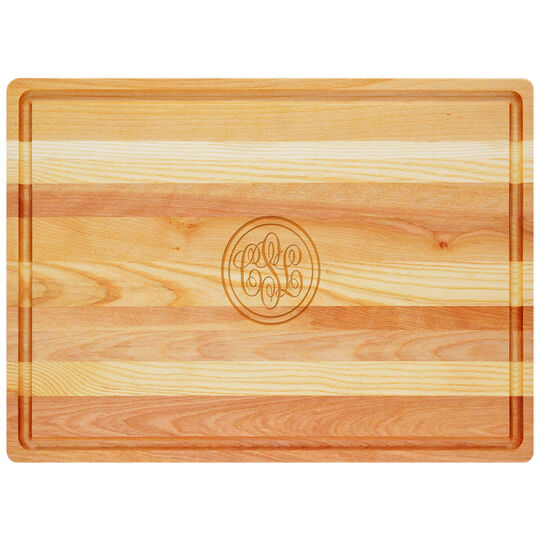 Double Circle Monogram Master Wood Cutting Board